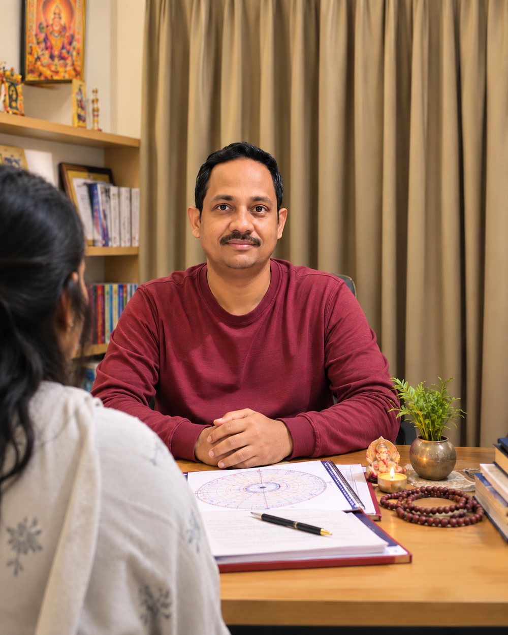 Astro Nilmani in an astrology consultation